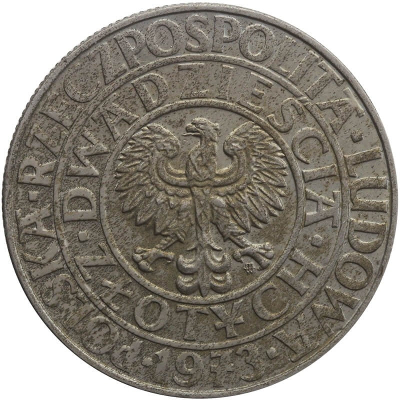 20 złotych kwitnące drzewo 1973 próba, st. 2 nalot