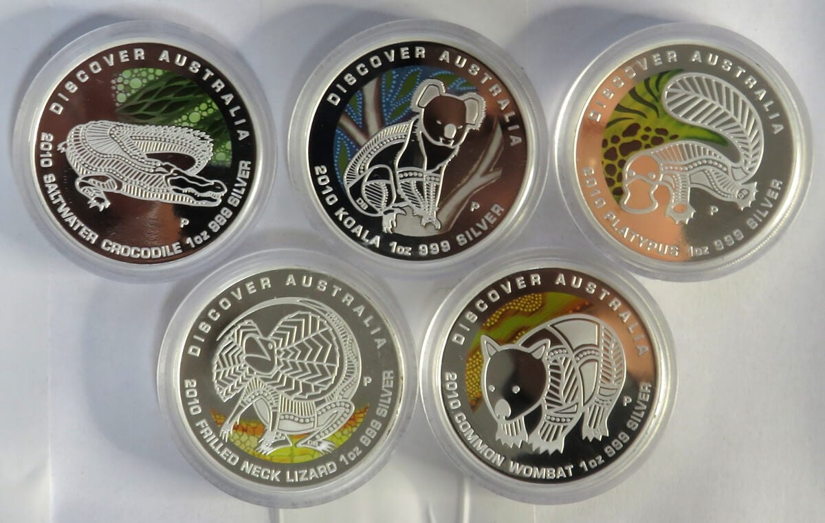 Australia 5 x 1 dolar 2010 Odkryj Australię