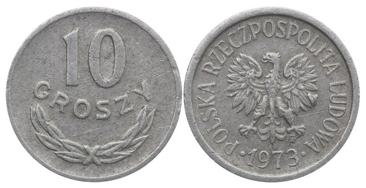 Destrukt, 10 groszy 1973, obcy metal na nogach orła