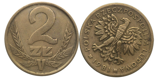 Destrukt, 2 zł 1981, skrętka w prawo ~20 stopni, st. 3+