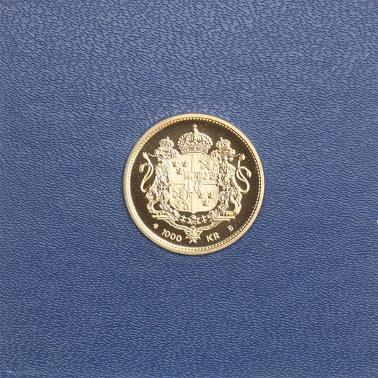 Szwecja 1000 koron, 1996, złoto Au900, 5.8g,  Karol XVI Gustaw