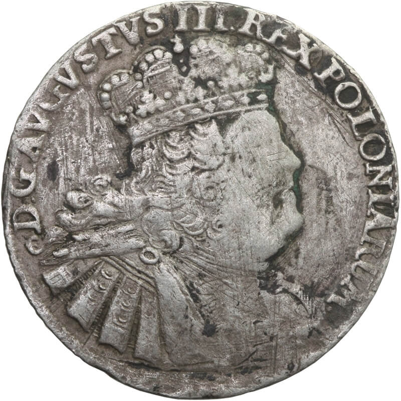 Polska 6 groszy, 1756, August III Sas, st. 3-